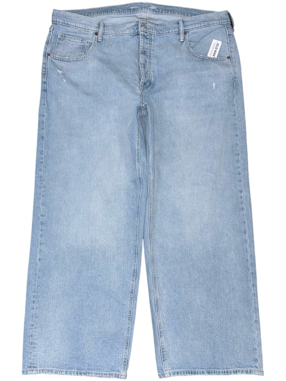 NEW Old Navy Mid Rise Slouchy Wide Leg Jeans Light Wash Baggy Button Fly Sz 18